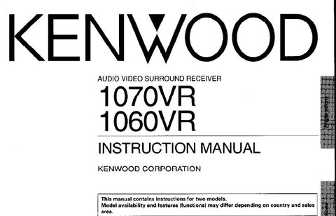 KENWOOD 1060VR 1070VR AV SURROUND RECEIVER INSTRUCTION MANUAL INC CONN DIAGS AND TRSHOOT GUIDE PAGES 53 ENG