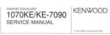 KENWOOD 1070KE KE-7090 GRAPHIC EQUALIZER SERVICE MANUAL INC PCB'S AND SCHEM DIAGS 13 PAGES ENG