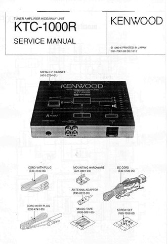 KENWOOD KTC-1000R TUNER AMPLIFIER HIDEAWAY UNIT SERVICE MANUAL INC BLK DIAG AND SCHEM DIAG 9 PAGES ENG