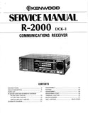 KENWOOD R-2000 DCK-1 COMMUNICATIONS RECEIVER SERVICE MANUAL INC BLK DIAG PCBS SCHEM DIAGS AND PARTS LIST 32 PAGES ENG