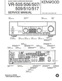 KENWOOD VR-505 VR-506 VR-507 VR-509 VR-510 VR-517 AV SURROUND RECEIVER SERVICE MANUAL INC PCBS SCHEM DIAGS AND PARTS LIST 35 PAGES ENG