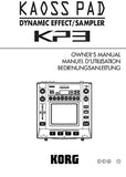 KORG KP3 KAOSS PAD DYNAMIC EFFECT SAMPLER OWNER'S MANUAL INC CONN DIAGS 75 PAGES ENG FRANC DEUT JP