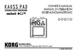 KORG MINI-KP KAOSS PAD DYNAMIC EFFECT PROCESSOR OWNER'S MANUAL INC CONN DIAGS 12 PAGES ENG FRANC DEUT