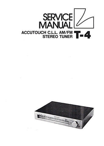 LUXMAN T-4 ACCUTOUCH C.L.L. AM FM STEREO TUNER SERVICE MANUAL INC BLK DIAG PCBS SCHEM DIAG AND PARTS LIST 28 PAGES ENG
