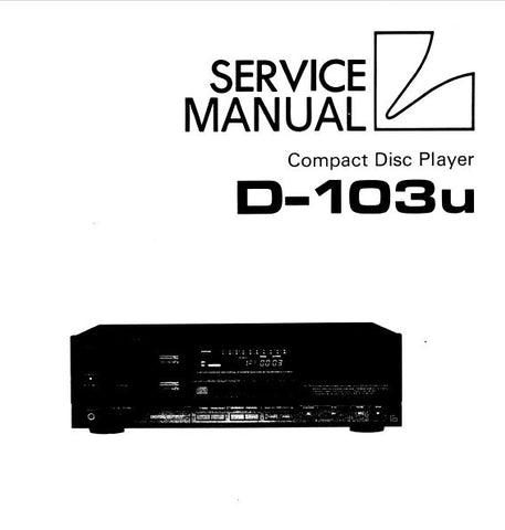 LUXMAN D-103u CD PLAYER SERVICE MANUAL INC BLK DIAG SCHEMS AND PCBS 13 PAGES ENG