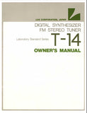 LUXMAN T-14 DIGITAL FREQUENCY SYNTHESIZED FM STEREO TUNER OWNER'S MANUAL INC CONN DIAG AND BLK DIAG 15 PAGES ENG