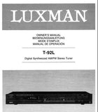 LUXMAN T-92L DIGITAL SYNTHESIZED AM FM STEREO TUNER OWNER'S MANUAL INC CONN DIAG 36 PAGES ENG DEUT FRANC ESP