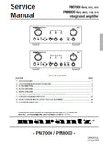 MARANTZ PM7000 PM8000 INTEGRATED AMPLIFIER SERVICE MANUAL INC BLK DIAG PCBS SCHEM DIAGS AND PARTS LIST 29 PAGES ENG