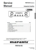 MARANTZ PM7001KI INTEGRATED AMPLIFIER SERVICE MANUAL INC BLK DIAG PCBS SCHEM DIAGS AND PARTS LIST 46 PAGES ENG