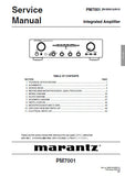 MARANTZ PM7001 INTEGRATED AMPLIFIER SERVICE MANUAL INC BLK DIAG PCBS SCHEM DIAGS AND PARTS LIST 46 PAGES ENG