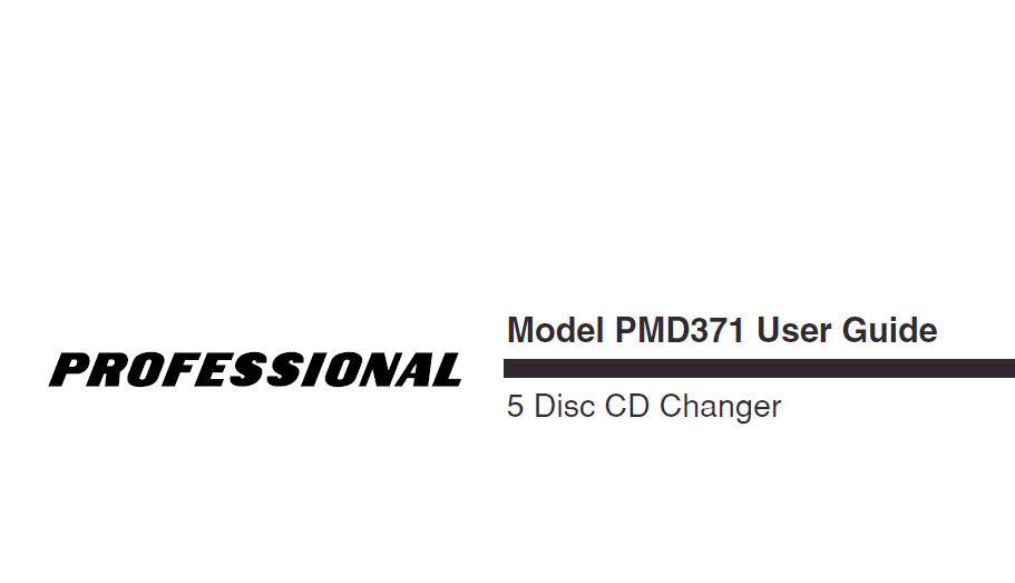 MARANTZ PMD371 5 DISC CD CHANGER USER GUIDE 35 PAGES ENG
