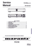 MARANTZ PS2100 AV RECEIVER SERVICE MANUAL INC BLK DIAG PCBS SCHEM DIAGS AND PARTS LIST 35 PAGES ENG