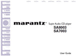 MARANTZ SA8260 SUPER AUDIO CD PLAYER SERVICE MANUAL INC BLK DIAG PCBS SCHEM DIAGS AND PARTS LIST 46 PAGES ENG