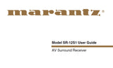 MARANTZ SR-12S1 AV SURROUND RECEIVER USER GUIDE 58 PAGES ENG