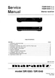 MARANTZ SR1030 SR1040 75SR1030 75SR1040 STEREO RECEIVER SERVICE MANUAL INC BLK DIAG PCBS SCHEM DIAGS AND PARTS LIST 30 PAGES ENG
