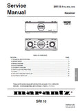 MARANTZ SR110 RECEIVER SERVICE MANUAL INC BLK DIAG PCBS SCHEM DIAGS AND PARTS LIST 32 PAGES ENG