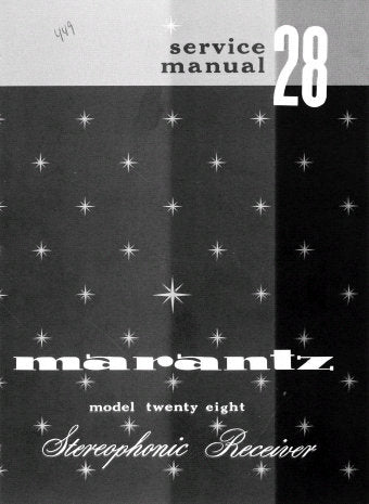 MARANTZ 28 STEREOPHONIC RECEIVER SERVICE MANUAL INC PCBS SCHEM DIAG AND PARTS LIST 28 PAGES ENG