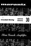 MARANTZ 30 STEREO CONSOLE AMPLIFIER SERVICE MANUAL INC SCHEM DIAG TRSHOOT GUIDE PCBS AND PARTS LIST 35 PAGES ENG