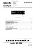 MARANTZ 74 SR-50L SR50 SR60B SR65B AV STEREO RECEIVER SERVICE MANUAL INC BLK DIAG SCHEM DIAG PCBS AND PARTS LIST 36 PAGES ENG