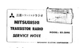 MITSUBISHI 8X-584A TRANSISTOR RADIO SERVICE MANUAL BOOK INC DIAL CORD STRINGING DIAG PCBS SCHEM DIAG AND PARTS LIST 8 PAGES ENG
