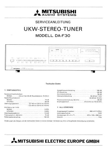 MITSUBISHI DA-F680 STEREO TUNER SERVICEANLEITUNG MIT SCHEMA FURDES ENZEIHEN DES SHALENSEILLES VERDRAHTUNG GEDRUCKTE LEITERPLATTE SCHALTPLAN UND STUCKLISTE 11 SEITE DEUTSCH