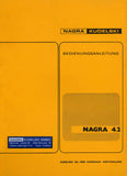 NAGRA 4.2 4.2L UND LSP REEL TO REEL TAPE RECORDER BEDIENUNGSANLEITUNG INC SYN DIAG 43 SEITE DEUT