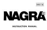 NAGRA III REEL TO REEL TAPE RECORDER INSTRCTION MANUAL 23 PAGES  ENG MARCH 1967
