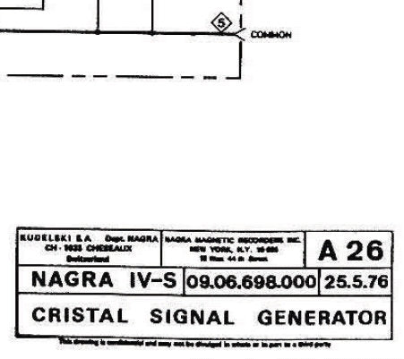 NAGRA IV-S REEL TO REEL TAPE RECORDER SCHEMATIC DIAGRAMS 11 PAGES ENG