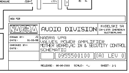 NAGRA VPA MONOPHONIC VALVES POWER AMPLIFIER SCHEMATIC DIAGRAM 1 PAGE ENG
