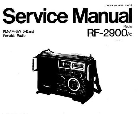 NATIONAL RF-2900 FM AM SW 5 BAND PORTABLE RADIO SERVICE MANUAL INC BLK DIAGS PCB'S SCHEM DIAG AND PARTS LIST 20 PAGES ENG