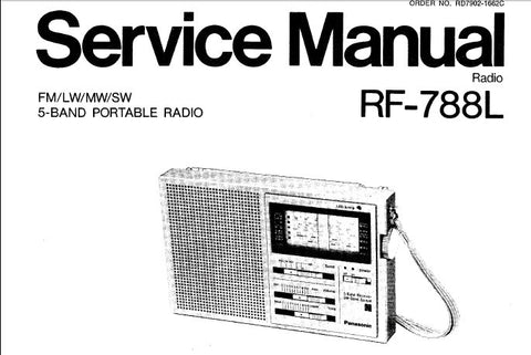 NATIONAL RF-788L FM LW MW SW 5 BAND PORTABLE RADIO SERVICE MANUAL INC SCHEM DIAG PCB AND PARTS LIST 8 PAGES ENG