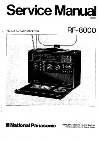NATIONAL RF-8000 FM AM 24 BAND RECEIVER SERVICE MANUAL INC CIRCUIT BLK DIAGS SCHEM DIAGS GEN CIRC BOARD WIRING VIEW PCB'S AND PARTS LIST 55 PAGES ENG