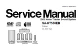 NATIONAL SA-HT530EB DVD HOME THEATER SOUND SYSTEM SERVICE MANUAL INC BLK DIAG SCHEM DIAGS PCB'S WIRING CONN DIAG AND PARTS LIST 104 PAGES ENG