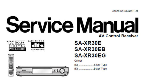 NATIONAL SA-XR30E SA-XR30EB SA-XR30EG AV CONTROL RECEIVER SERVICE MANUAL INC SCHEM DIAGS PCB'S BLK DIAG WIRING CONN DIAG AND PARTS LIST 90 PAGES ENG