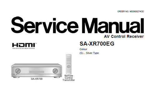 NATIONAL SA-XR700EG AV CONTROL RECEIVER SERVICE MANUAL INC CONN DIAGS WIRING CONN DIAG BLK DIAG SCHEM DIAGS PCB'S AND PARTS LIST 145 PAGES ENG