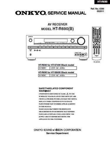 ONKYO HT-R690 (B) AV RECEIVER SERVICE MANUAL INC BLK DIAGS SCHEM DIAGS AND PARTS LIST 130 PAGES ENG