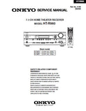 ONKYO HT-R960 7.1 CH HOME THEATER RECEIVER SERVICE MANUAL INC BLK DIAGS PCBS SCHEM DIAGS AND PARTS LIST 191 PAGES ENG