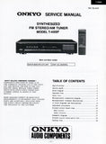ONKYO T-488F SYNTHESIZED FM STEREO AM TUNER SERVICE MANUAL INC BLK DIAG PCBS SCHEM DIAGS AND PARTS LIST 20 PAGES ENG