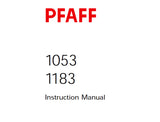PFAFF 1053 1183 SEWING MACHINE SERVICE MANUAL (05-97) BOOK 62 PAGES ENG