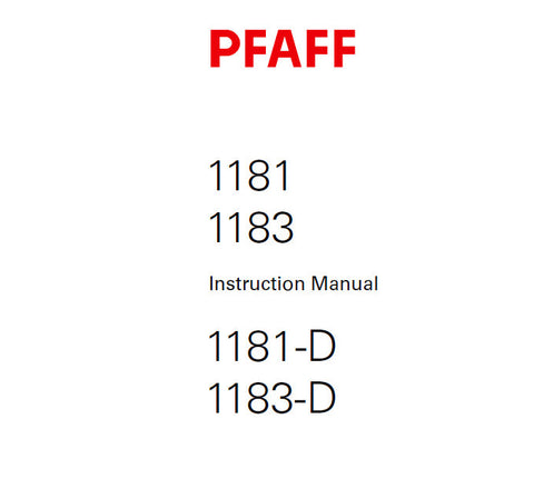 PFAFF 1181 1183 1181-D 1183-D SEWING MACHINE SERVICE MANUAL 6001000 ON (05-05) BOOK 46 PAGES ENG
