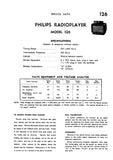PHILIPS 126 RADIOPLAYER SERVICE DATA INC SCHEM DIAG AND PARTS LIST 4 PAGES ENG