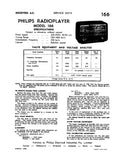 PHILIPS 166 RADIOPLAYER SERVICE DATA INC SCHEM DIAG AND PARTS LIST 4 PAGES ENG