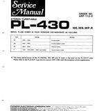 PIONEER PL-430 STEREO TURNTABLE SERVICE MANUAL INC PCBS SCHEM DIAG AND PARTS LIST 8 PAGES ENG