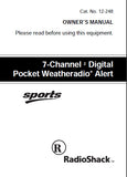 RADIOSHACK REALISTIC 12-248 7 CHANNEL DIGITAL POCKET WEATHERADIO ALERT SPORTS OWNER'S MANUAL 32 PAGES ENG