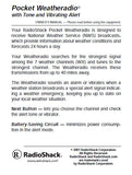 RADIOSHACK REALISTIC 12-257 POCKET WEATHERADIO WITH TONE  AND VIBRATING ALERT OWNER'S MANUAL 12 PAGES ENG