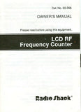 RADIOSHACK REALISTIC 22-305 LCD RF FREQUENCY COUNTER OWNER'S MANUAL 11 PAGES ENG