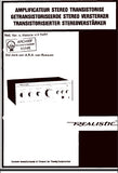 RADIOSHACK REALISTIC SA-102 AMPLIFICATEUR STEREO TRANSISTORISE UTILISATION DE VOTRE AMPLIFATEUR BEDIENUNGSANLEITUNG MIT SCHEM DIAG 24 PAGES ENG