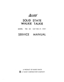 RADIOSHACK REALISTIC TRC-60 SOLID STATE WALKIE TALKIE SERVICE MANUAL INC PCBS SCHEM DIAG WIRING DIAG AND PARTS LIST 14 PAGES ENG