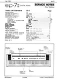 ROLAND EP-7II DIGITAL PIANO SERVICE NOTES BOOK INC BLK DIAG PCBS SCHEM DIAGS TRSHOOT GUIDE AND PARTS LIST 22 PAGES ENG