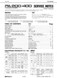 ROLAND PA-200 PA-400 POWERED MIXER SERVICE NOTES BOOK INC BLK DIAG PCBS SCHEM DIAGS AND PARTS LIST 30 PAGES ENG